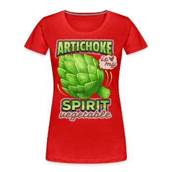 Artischocke Illustration, lustiger Spruch - Frauen Premium Bio T-Shirt - Rot - Vorne - Mia (176cm)