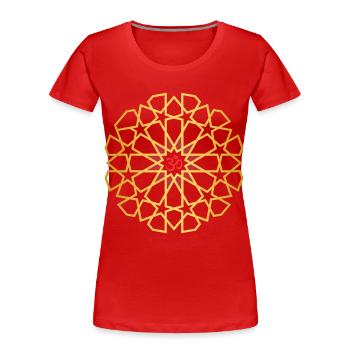 Om-Symbol Om-Zeichen Om-Mantra, Om-Mandala - Frauen Premium Bio T-Shirt - Rot - Vorne - Mia (176cm)