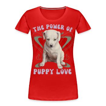 Süßer Labrador-Welpe Hund Valentinstag Spruch - Frauen Premium Bio T-Shirt - Rot - Vorne - Mia (176cm)