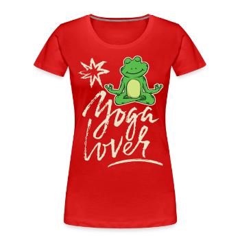 Drôle de grenouille de yoga, disant amateur de yoga - T-shirt bio Premium Femme - rouge - Devant - Mia (176cm)