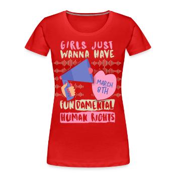 Internationaler Frauentag 8. März, Frauenrechte - Frauen Premium Bio T-Shirt - Rot - Vorne - Mia (176cm)