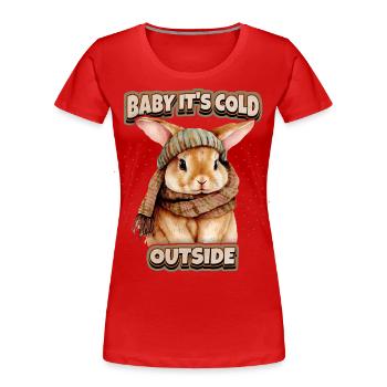 Lapin lapin kawaii illustration drôle de dicton - T-shirt bio Premium Femme - rouge - Devant - Mia (176cm)