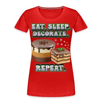 Décoration de gâteau, décoration de gâteau et de tarte, dire - T-shirt bio Premium Femme - rouge - Devant - Mia (176cm)