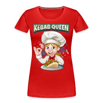 Kebab Queen, Dicton de Kebab drôle, Doner Kebap - T-shirt bio Premium Femme - rouge - Devant - Mia (176cm)