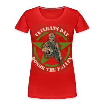 Veterans Day, Veteranentag, Gedenktag Spruch - Frauen Premium Bio T-Shirt - Rot - Vorne - Mia (176cm)
