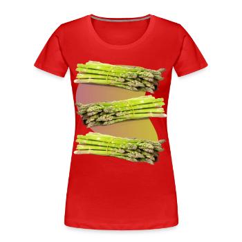 Spargel, grüner Spargel - Frauen Premium Bio T-Shirt - Rot - Vorne - Mia (176cm)