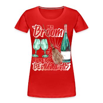 Rotwein lustiger Spruch, Redwine Beaujolais - Frauen Premium Bio T-Shirt - Rot - Vorne - Mia (176cm)