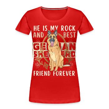 Deutscher Schäferhund, lustiger Spruch, Rassehund - Frauen Premium Bio T-Shirt - Rot - Vorne - Mia (176cm)