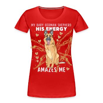 Deutscher Schäferhund, Rassehund lustiger Spruch - Frauen Premium Bio T-Shirt - Rot - Vorne - Mia (176cm)