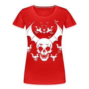 Horror Schädel Schädel Kunst Schädel Gothic Heavy Metal - Frauen Premium Bio T-Shirt - Rot - Vorne - Mia (176cm)