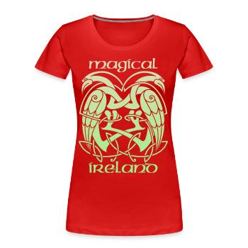 Celtique, noeud irlandais celtique, Irlande magique - T-shirt bio Premium Femme - rouge - Devant - Mia (176cm)