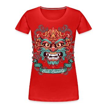 Barong Mask, Indonesian Deity, Bali - Women's Premium Organic T-Shirt - red - Front - Mia (176cm)