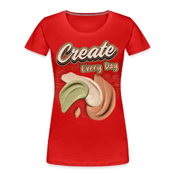 Künstler, künstlerisch, Maler lustiger Spruch - Frauen Premium Bio T-Shirt - Rot - Vorne - Mia (176cm)