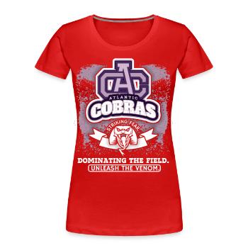 Football, Cobras Club Logo, Football Club Disant - T-shirt bio Premium Femme - rouge - Devant - Mia (176cm)