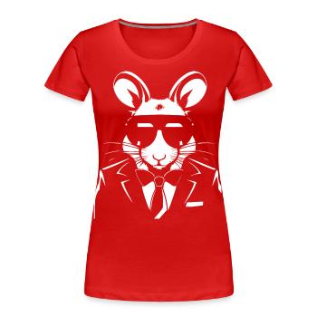 Lustige ausgefallene Ratten mit Sonnenbrille Haustier Ratte - Frauen Premium Bio T-Shirt - Rot - Vorne - Mia (176cm)