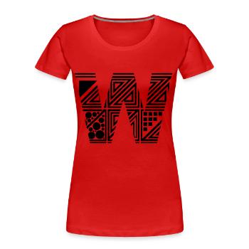 lettre W - T-shirt bio Premium Femme - rouge - Devant - Mia (176cm)