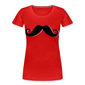 Funky Mustache - Women's Premium Organic T-Shirt - red - Front - Mia (176cm)