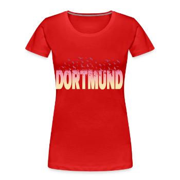 Dortmund Allemagne City Font Oiseaux Skyline - T-shirt bio Premium Femme - rouge - Devant - Mia (176cm)