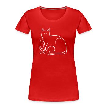 Simple cat design - Women's Premium Organic T-Shirt - red - Front - Mia (176cm)