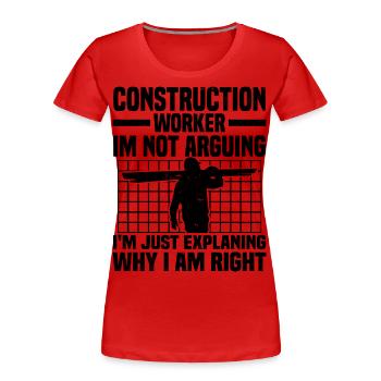 Building site - Women's Premium Organic T-Shirt - red - Front - Mia (176cm)
