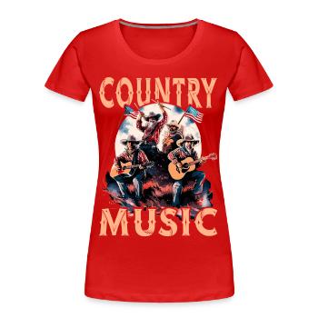 Chanteur de guitare de musique country Western USA Vintage - T-shirt bio Premium Femme - rouge - Devant - Mia (176cm)