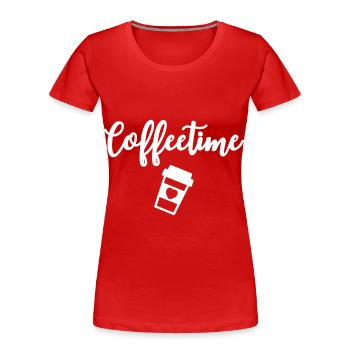 Coffeetime Coffee Drinker - Women's Premium Organic T-Shirt - red - Front - Mia (176cm)