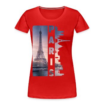Paris France City Skyline Home Love - Women's Premium Organic T-Shirt - red - Front - Mia (176cm)