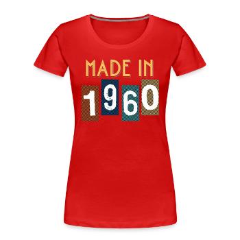 Geburtsdatum des Geburtstagsgeschenks 1960 - Frauen Premium Bio T-Shirt - Rot - Vorne - Mia (176cm)