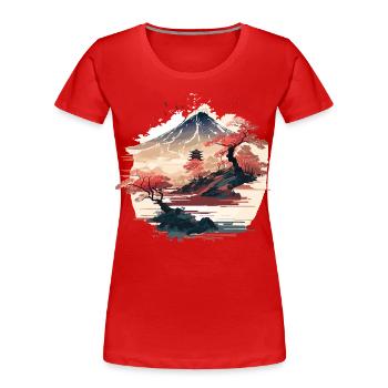 Asiatisch - Frauen Premium Bio T-Shirt - Rot - Vorne - Mia (176cm)