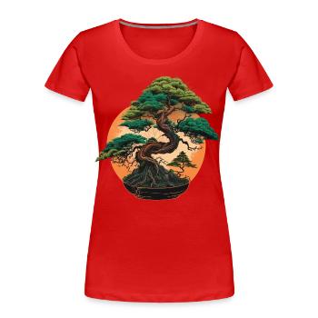 Bonsai Tree Stunning Shape - Women's Premium Organic T-Shirt - red - Front - Mia (176cm)