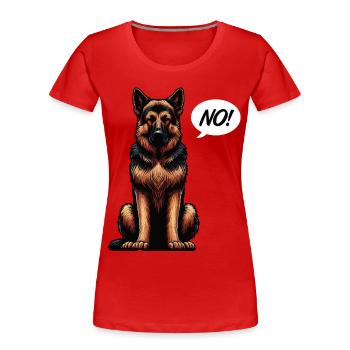 Pas de berger allemand Chiens de berger berger allemand - T-shirt bio Premium Femme - rouge - Devant - Mia (176cm)