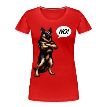 Pas de berger allemand Chiens de berger berger allemand - T-shirt bio Premium Femme - rouge - Devant - Mia (176cm)