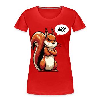 Pas d’écureuil Écureuil Amoureux de l’écureuil - T-shirt bio Premium Femme - rouge - Devant - Mia (176cm)