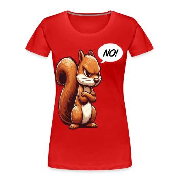 Pas d’écureuil Écureuil Amoureux de l’écureuil - T-shirt bio Premium Femme - rouge - Devant - Mia (176cm)