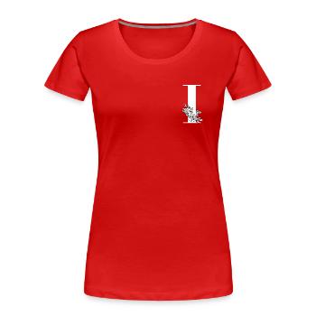 Point (I) - Women's Premium Organic T-Shirt - red - Front - Mia (176cm)