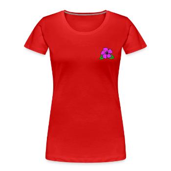 Fleur - T-shirt bio Premium Femme - rouge - Devant - Mia (176cm)