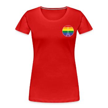 LGBT PARIS WEISS - Frauen Premium Bio T-Shirt - Rot - Vorne - Mia (176cm)