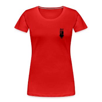 DESCENTE - ROUE SUR HILL - T-shirt bio Premium Femme - rouge - Devant - Mia (176cm)