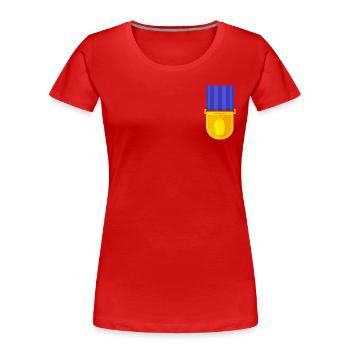 Habanero Medaille - Frauen Premium Bio T-Shirt - Rot - Vorne - Mia (176cm)