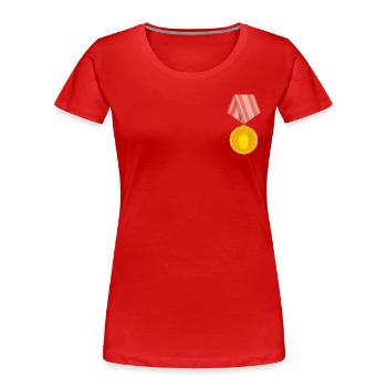 Habanero Medaille - Frauen Premium Bio T-Shirt - Rot - Vorne - Mia (176cm)