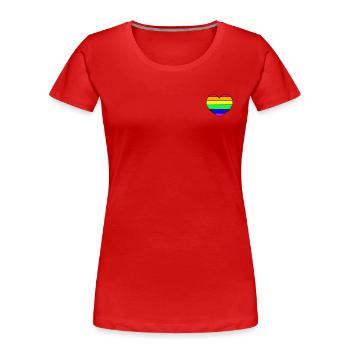Rainbow Heart - Women's Premium Organic T-Shirt - red - Front - Mia (176cm)