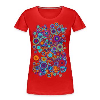 COLORFUL CIRCLES - Frauen Premium Bio T-Shirt - Rot - Vorne - Mia (176cm)