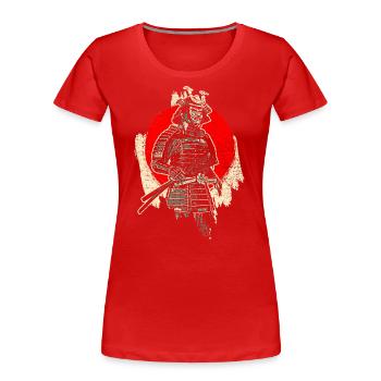 Samurai - Frauen Premium Bio T-Shirt - Rot - Vorne - Mia (176cm)
