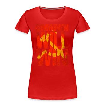 Le communisme triomphera - T-shirt bio Premium Femme - rouge - Devant - Mia (176cm)