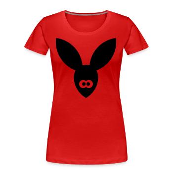 Hase Icon / Hare / Lièvre / Liebre / Lepre - Frauen Premium Bio T-Shirt - Rot - Vorne - Mia (176cm)