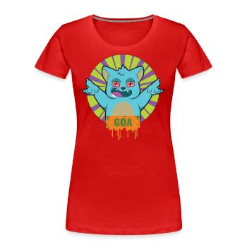 GOA TRANCE Cat - Women's Premium Organic T-Shirt - red - Front - Mia (176cm)