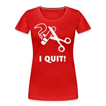 J’abandonne! (Ex-fumeur / Arrêtez de fumer / Blanc) - T-shirt bio Premium Femme - rouge - Devant - Mia (176cm)