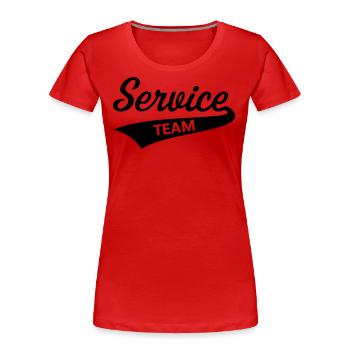 Service Team (Workwear / Black) - Women's Premium Organic T-Shirt - red - Front - Mia (176cm)