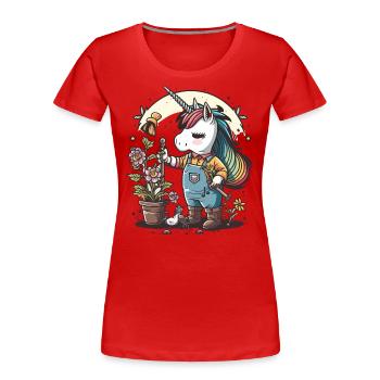 Magical Green Thumbs - Women's Premium Organic T-Shirt - red - Front - Mia (176cm)