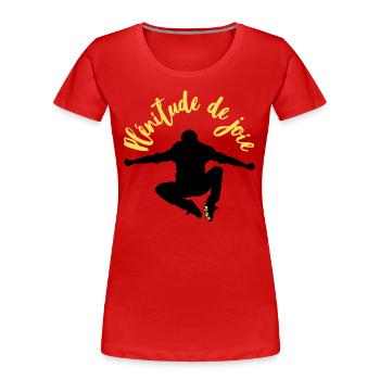 Fülle der Freude - Ps/16:11 - Frauen Premium Bio T-Shirt - Rot - Vorne - Mia (176cm)